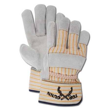 Magid Leather Palm Gloves, Wing Thumb, Gray, Large, 12 PK TB824E